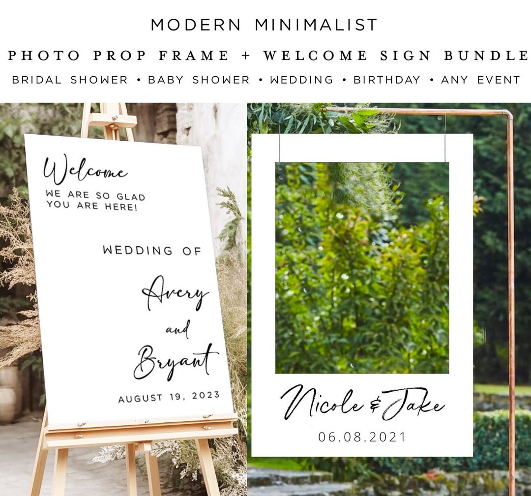 PRINTED Photo Prop Frame Sign Bundle, Ready to Use, Modern