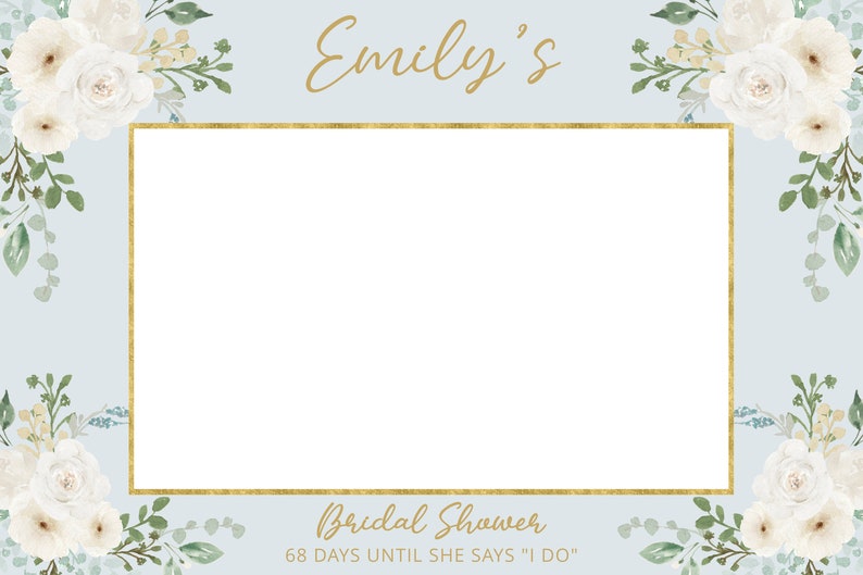 Booth Frame Blue Floral Light Blue Photo Booth Frame: Bridal Shower, Wedding Prop - Etsy