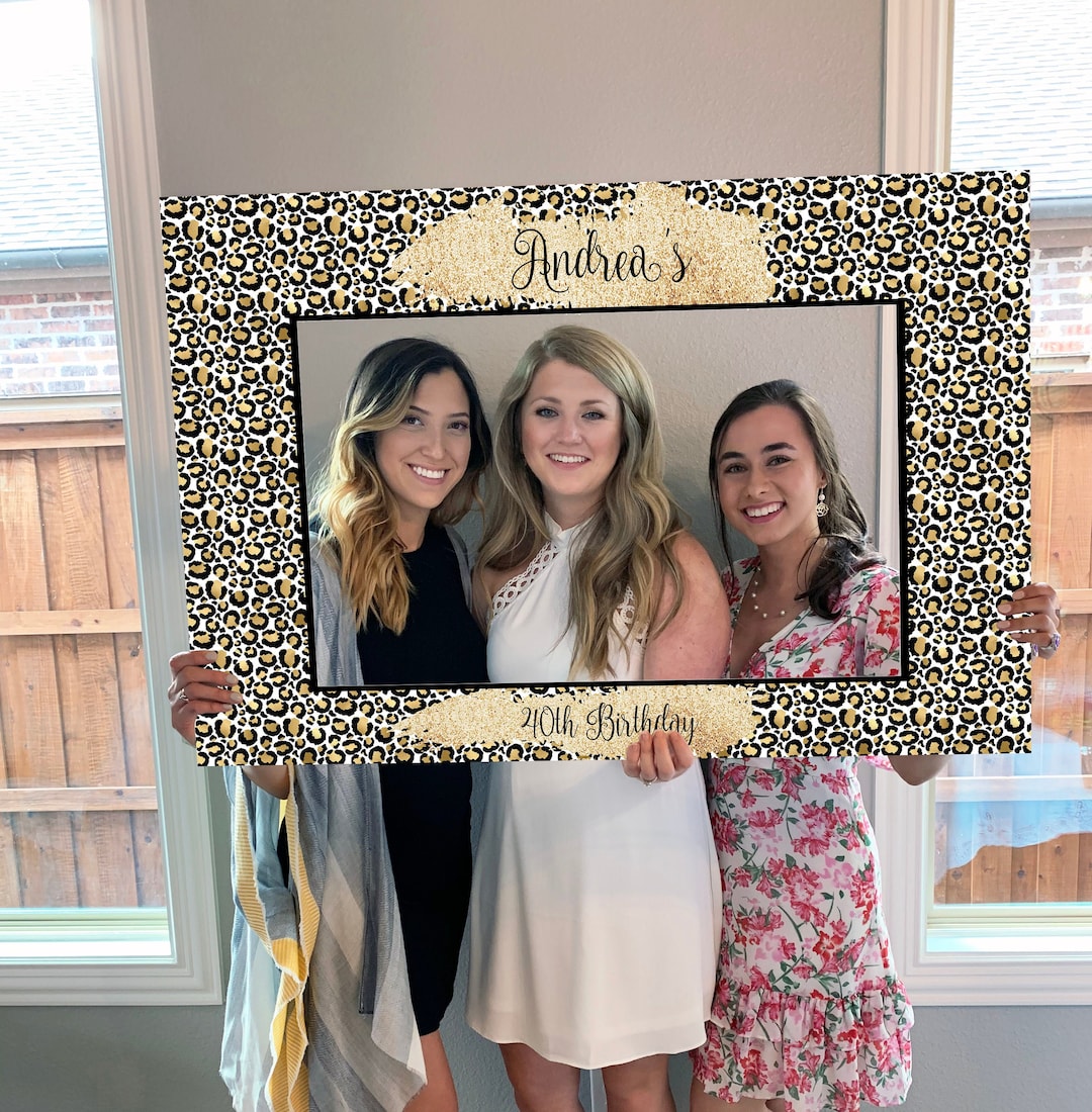 Birthday Party Photo Prop Frame Printable Template, Animal Print Photo Prop, Bachelorette Party