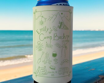 Camp Bachelorette Can Cooler: Glamping Bride Tribe Party Favor