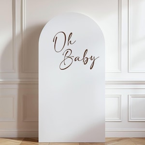 Shower Arch Backdrop PRINTED, Oh Baby Shower Foamboard Arch, Baby Shower Blue, Pink, Green, Brown for Balloon Arch, Custom Color By Request