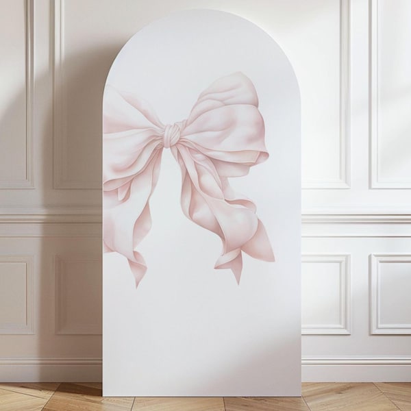 Pink Bow Arch Backdrop: Coquette Party Photo Prop