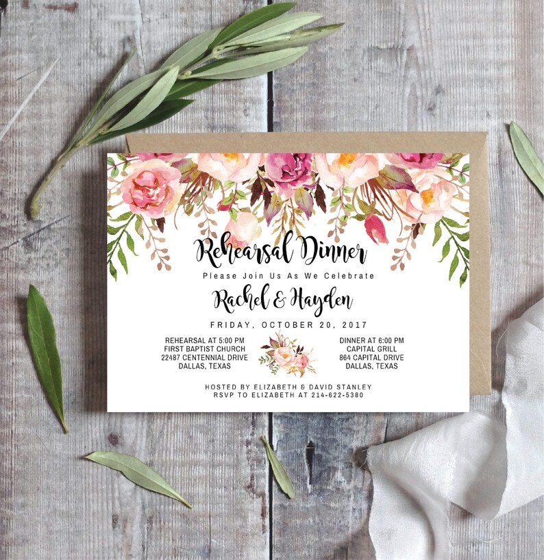 PRINTABLE Wedding Rehearsal Dinner Invitation Template / - Etsy