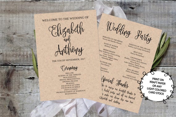 DIY Print on Kraft Paper or Light Card Stock Rustic Wedding Wedding Invitation Template Printable Editable Calligraphy Script