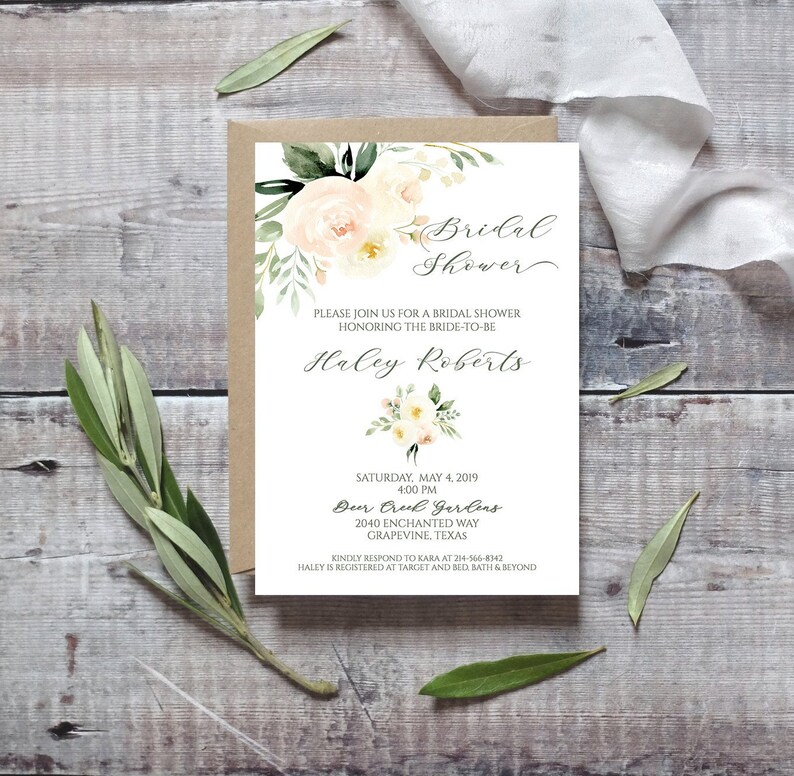 Bridal Shower Invitation Template Printable Bridal Shower Etsy