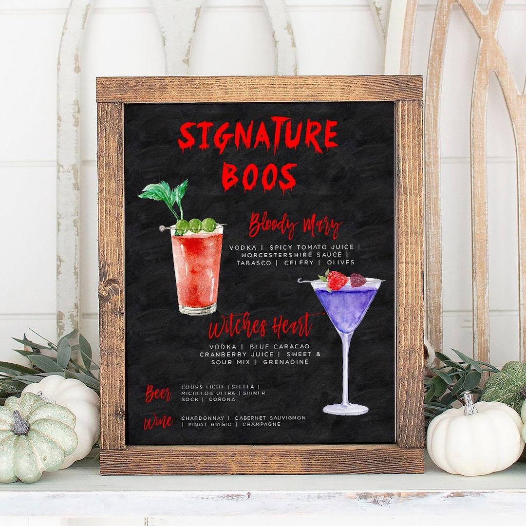 Halloween Signature Drinks Sign, Halloween Signature Halloween Signature Drinks Sign, Halloween Signature
