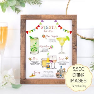 Fiesta Bar Menu Template, Cinco de Mayo Editable Cocktail Template, Fiesta Drink Menu Sign Template, Signature Drinks Sign, 7,000+ Drinks