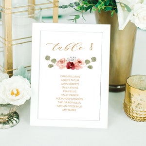 Wedding Seating Chart Cards Template, Printable Wedding Seating Chart ...