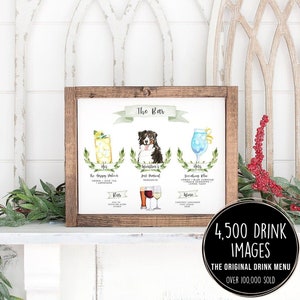 Design Your Own! 4,000 Drink Images & Garnishes + 71 Dogs Included + Cats, Signature Cocktail Sign Template, Signature Drink Sign with Pet