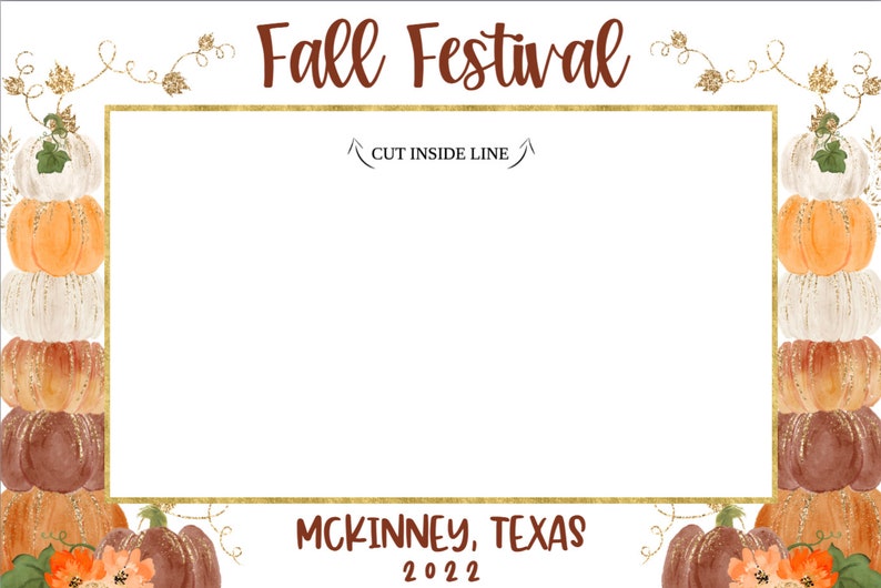 Fall Photo Prop Frame Printable Template Harvest Festival - Etsy