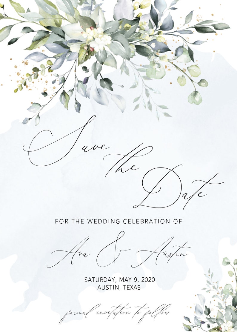 Watercolor Succulent Save the Date Template (Digital Download) image 5