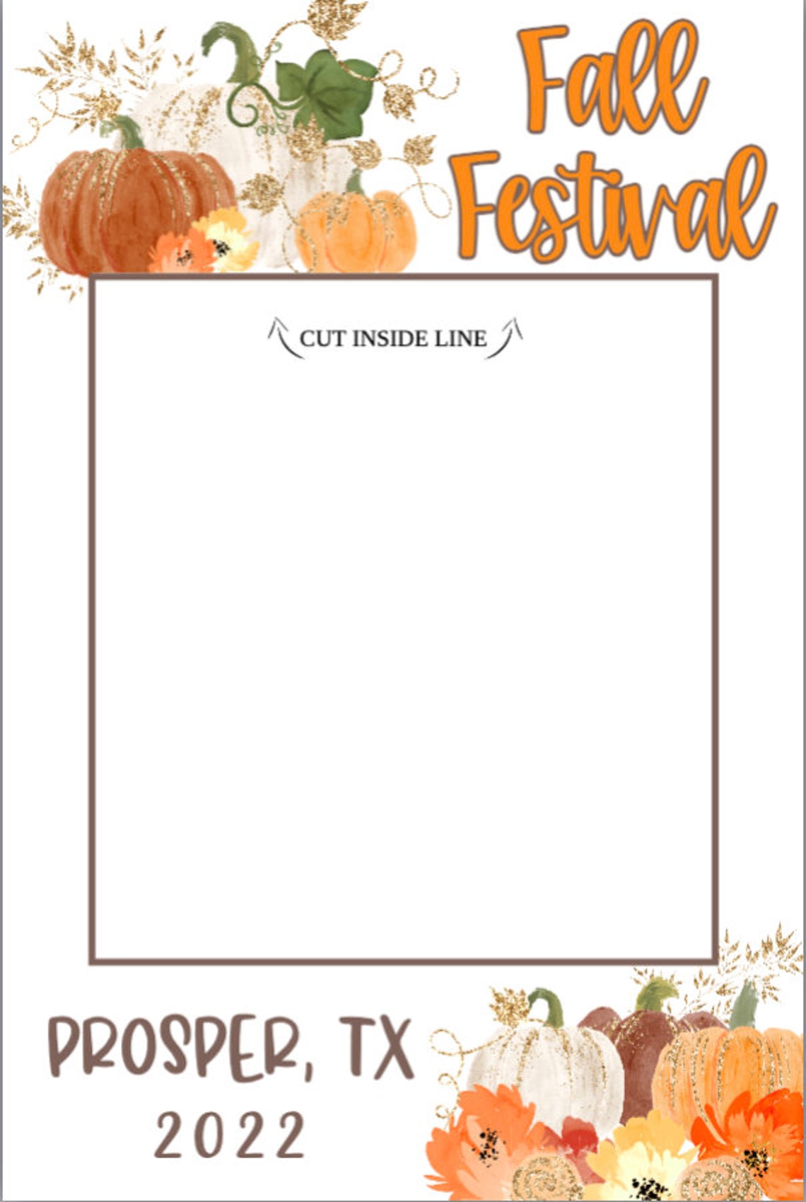 Fall Photo Prop Frame Printable Template Harvest Festival - Etsy