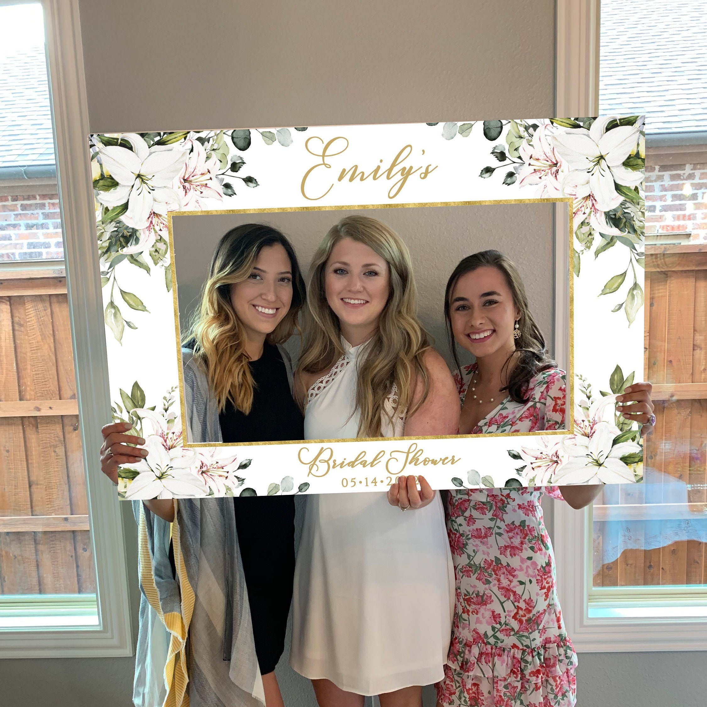 Bridal Shower Photo Prop Frame Printable Template White Lily - Etsy Canada