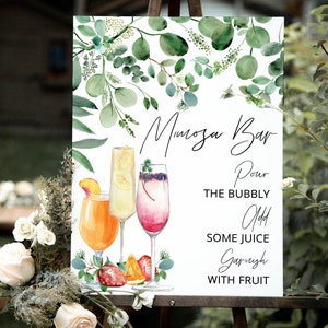 Mimosa Bar Sign Download, Printable Mimosa Sign, Mimosa Juice Label Tags, Instant Download, Watercolor Champagne Bar Sign, Mimosa Brunch image 7