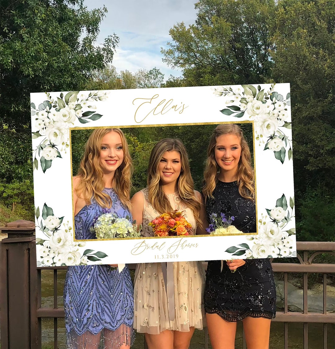 Floral Photo Booth Frame: Bridal Shower, Wedding Selfie Prop - Etsy