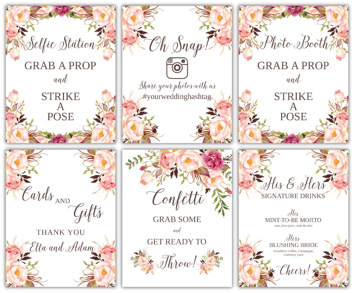 Wedding Signs Wedding Signage Wedding Signs Printable | Etsy
