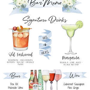 Design Your Own 4,000 Drink Images, Garnishes Included, Wedding Bar Menu Template, Signature Cocktail Sign, Signature Drink Menu Printable image 9