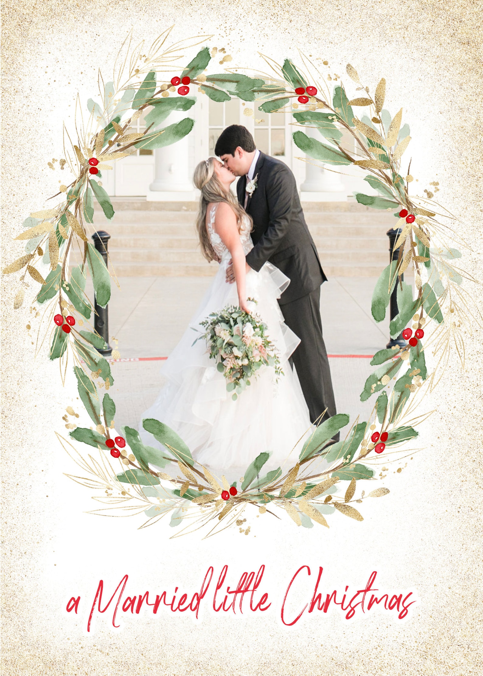 Married Little Christmas Card Template Photoshop Christmas | Etsy