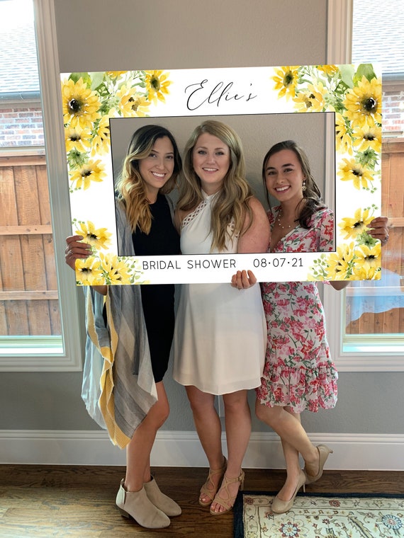 Photo Prop Frame PRINTED Ready to Use Sunflowers Bridal Shower Baby Shower Wedding Photo Booth Sunflower Photo Prop Selfie Frame