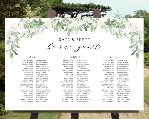 Wedding Seating Chart Template Long Tables