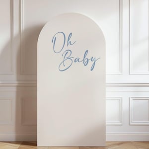 Shower Arch Backdrop PRINTED, Oh Baby Shower Foamboard Arch, Baby Shower Blue, Pink, Green, Brown for Balloon Arch, Custom Color By Request