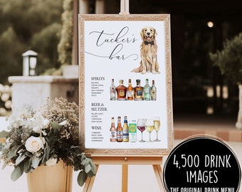 Wedding Bar Menu with Pet, Signature Pet Drink Sign Template, Pet Signature Cocktail Sign Dog, Dog Wedding Bar Menu Sign, Cocktail Sign Pet