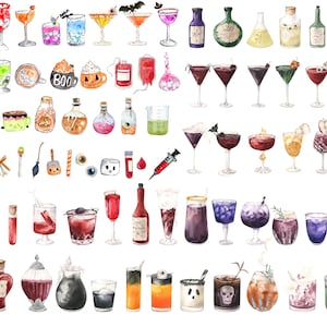 Receptkaarten voor Halloween-cocktails: griezelfeestrecepten (bewerkbare sjabloon) afbeelding 7