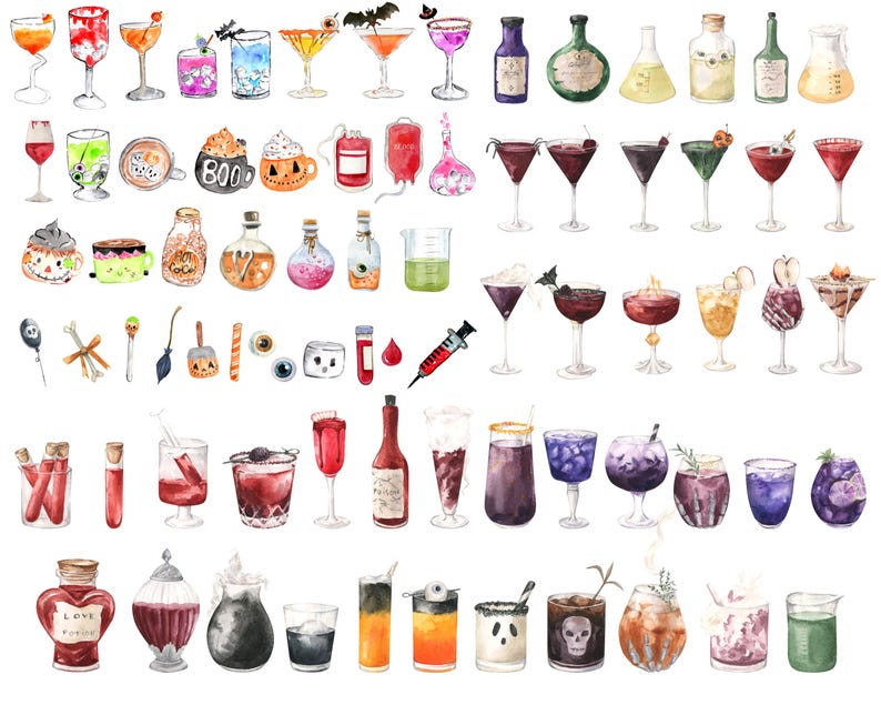 Receptkaarten voor Halloween-cocktails: griezelfeestrecepten (bewerkbare sjabloon) afbeelding 7