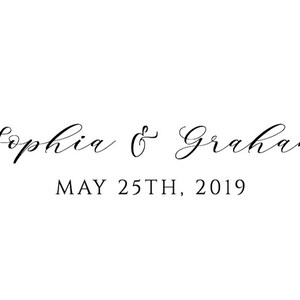 May include: A wedding announcement with a floral design in shades of green and white. The text reads "Sophia & Graham" and "May 25th, 2019".