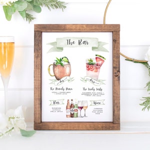 Design Your Own! 4,000+ Drink Images, Garnishes Included, Signature Cocktail Sign Template, Signature Drink Menu Printable, Wedding Bar Sign