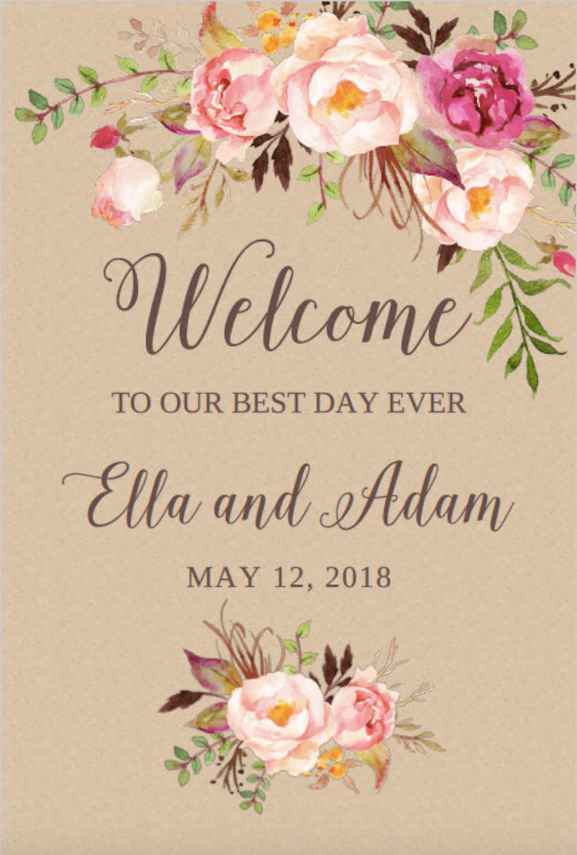 Wedding Welcome Sign Template Wedding Welcome Sign Printable | Etsy