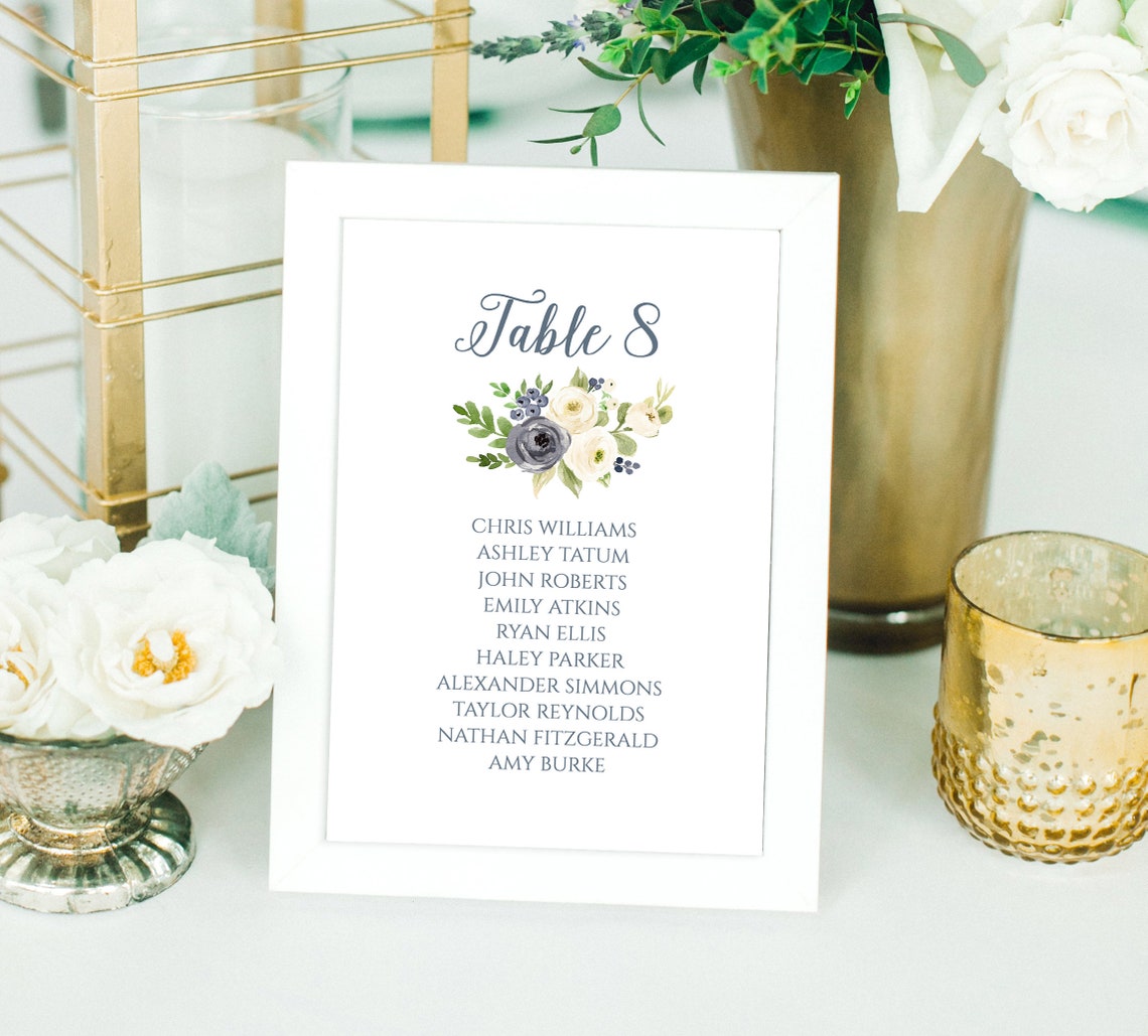 Wedding Seating Chart Cards Template Printable Wedding - Etsy