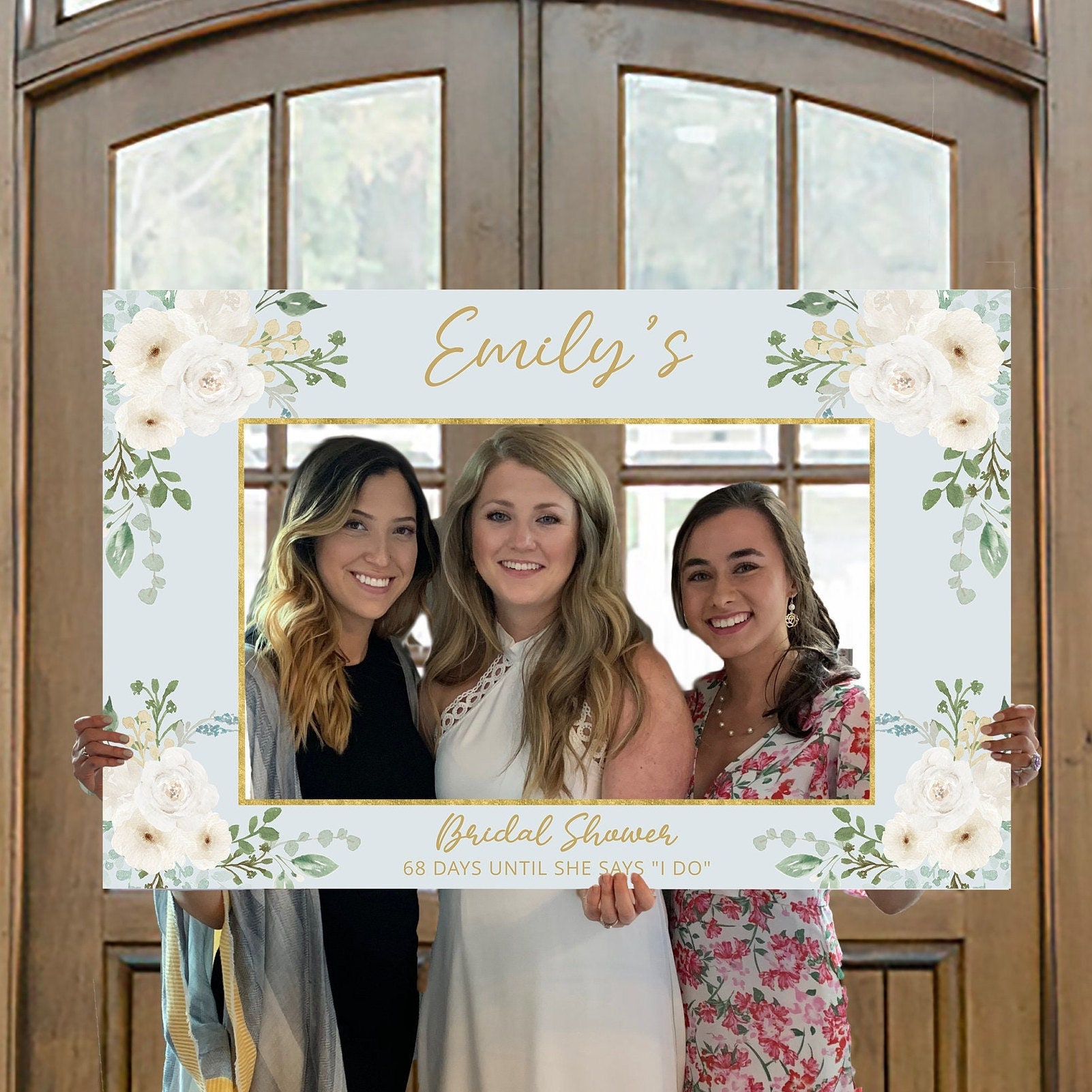 Booth Frame Blue Floral Light Blue Photo Booth Frame: Bridal Shower, Wedding Prop - Etsy