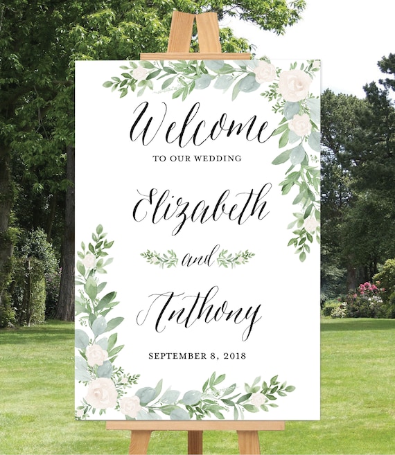 18x24 Printable Instant Download DIY Italian rustic olives Wedding Welcome Poster Template