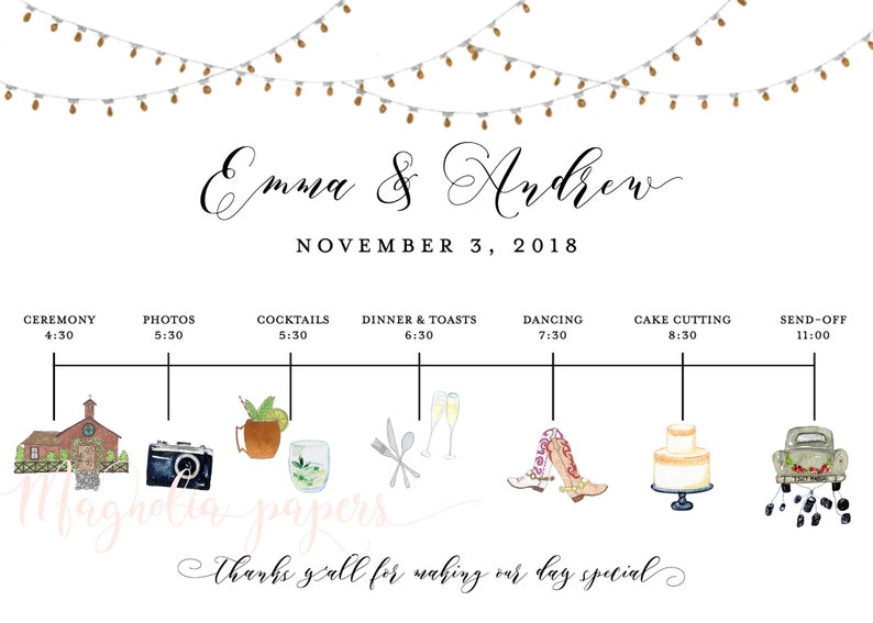 Wedding timeline generator