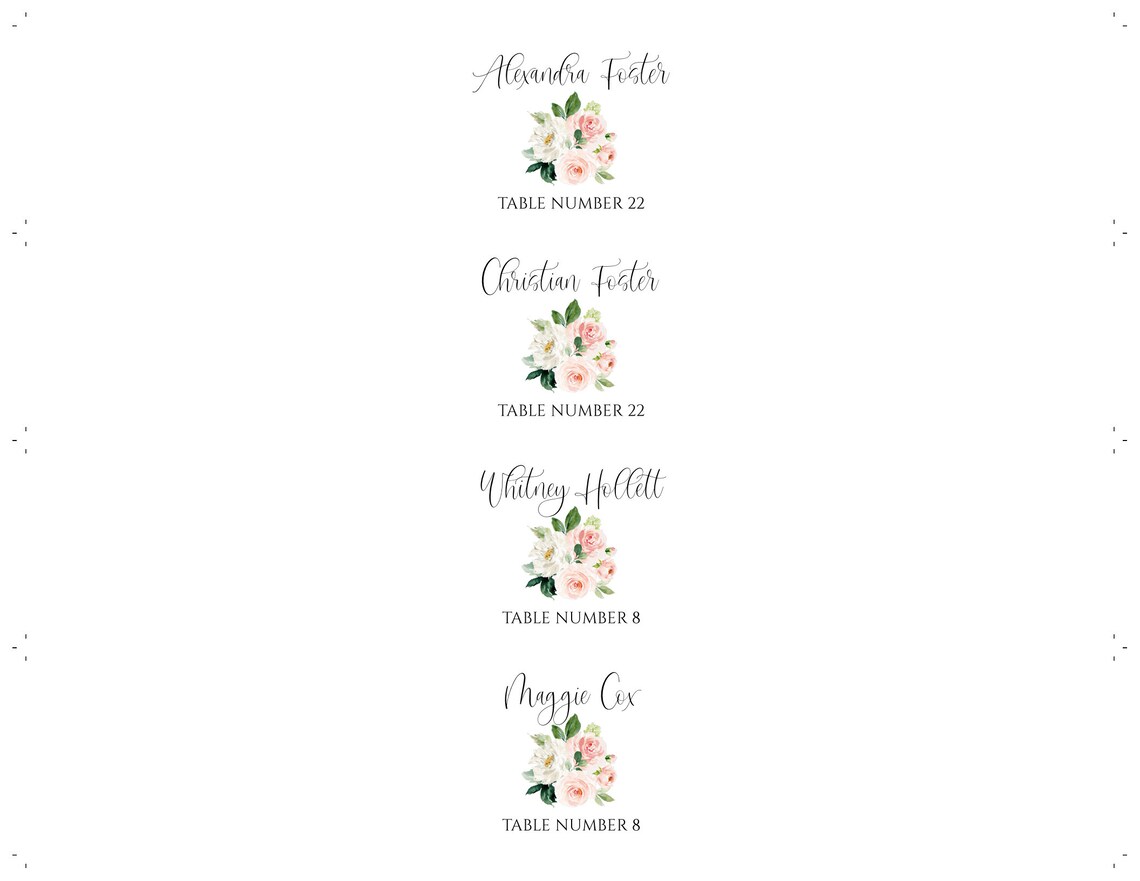 Napkin Wrap Place Card Template Printable Wedding Place - Etsy