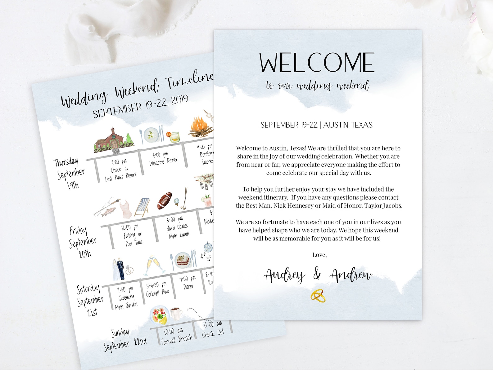 Wedding Weekend Timeline Template Printable Editable Wedding - Etsy