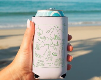 Camp Bachelorette Can Cooler: Glamping Bride Tribe Party Favor