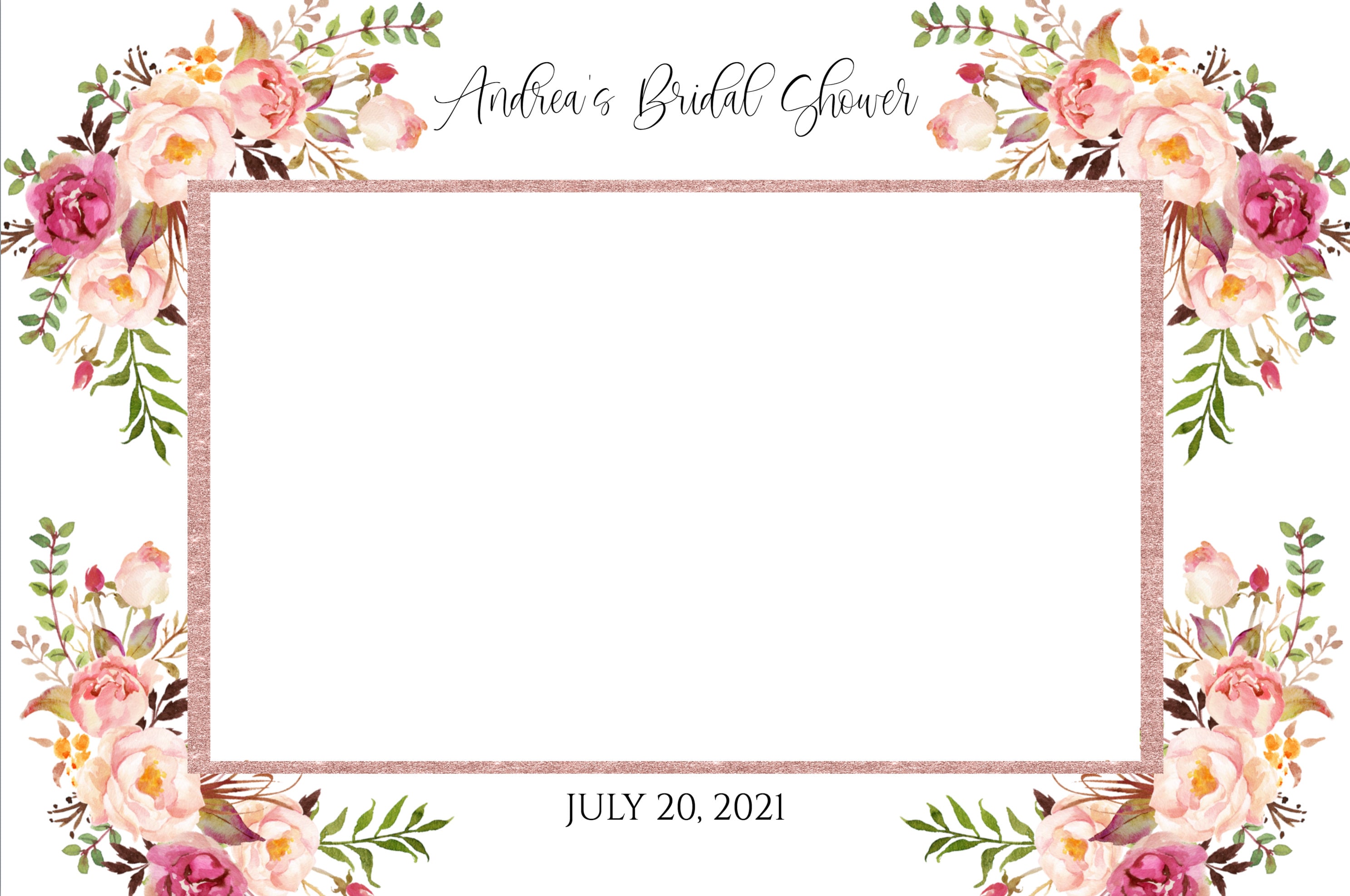 Pink Booth Frame Blush Pink Floral Photo Booth Frame: Bridal Shower, Wedding Prop - Etsy