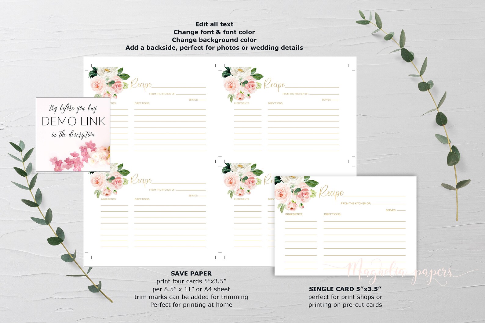 Printable Blush Pink and Gold Floral Advice for the - Etsy