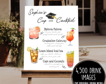 Graduation Signature Drink Template, Graduation Party Cocktail Sign, Editable Grad Party Drink Sign, Printable Grad Bar, Grad Party Decor