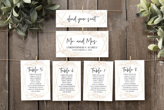 Table Seating Chart Cards