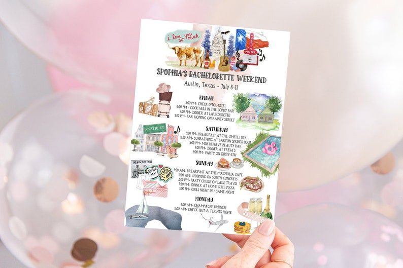Austin Bachelorette Itinerary Template: Editable Girls Weekend Invite image 2