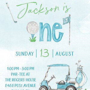 Hole in One Birthday Invitation, First Birthday Invitation, INSTANT