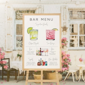 Bar Menu Template, Modern Editable Drink Menu Template, Minimalist Printable Bar Menu, Signature Drinks Sign, 4,000+ Images, The Original