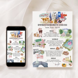 Austin Bachelorette Itinerary Template: Editable Girls Weekend Invite image 3