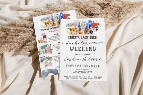 Austin Bachelorette Itinerary Template: Editable Girls Weekend Invite