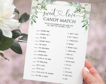Candy Match Bridal Shower Game: Printable Hen Party (Instant Download)
