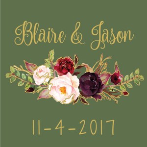 Wedding Invitation Template Printable / Editable DIY Floral Watercolor Wedding Green / Gold / Burgundy / Marsala / Wine / Blush Rustic image 8