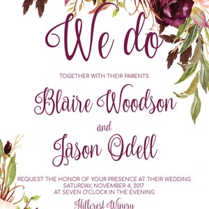 Wedding Invitation Template, Wedding Invitation Printable, Wedding ...